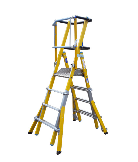 fibreglass extendable podium ladder